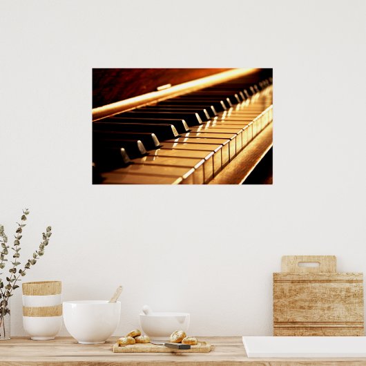 Classy Golden Piano Keys Print op Canvas (Keuken)