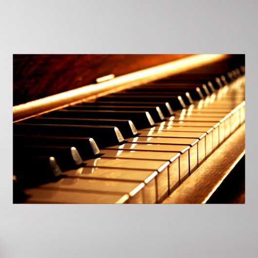 Classy Golden Piano Keys Print op Canvas (Voorkant)