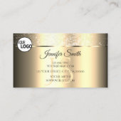 Classy Golden Tiny Glitter Stars Logo en Initialen Visitekaartje (Achterkant)