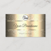 Classy Golden Tiny Glitter Stars Logo en Initialen Visitekaartje (Voorkant)