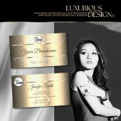 Classy Golden Tiny Glitter Stars Logo en Initialen Visitekaartje