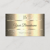 Classy Golden Tiny Glitter Sterren en Initialen Visitekaartje (Voorkant)