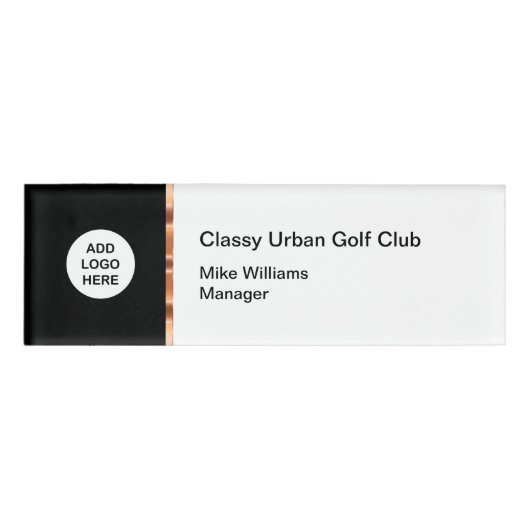 Classy Golf Course Logo Sjabloon Naambadge (Voorkant)