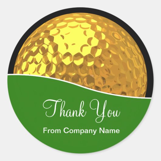 Classy Golf Gold Tone Golf Ball Dank u Stickers (Voorkant)