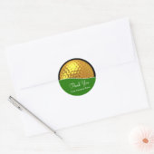 Classy Golf Gold Tone Golf Ball Dank u Stickers (Envelop)