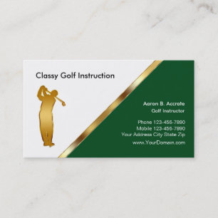 Classy Golf Instructor Visitekaartjes