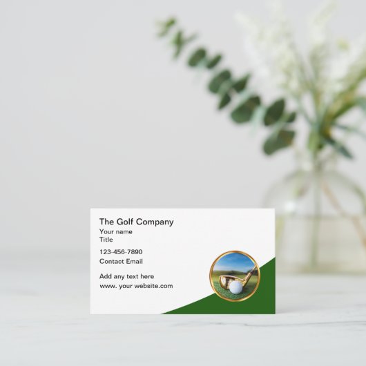 Classy Golf Thema Visitekaartjes Design (Staand voorkant)