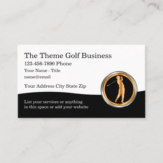 Classy Golf Thema Visitekaartjes Design (Voorkant)