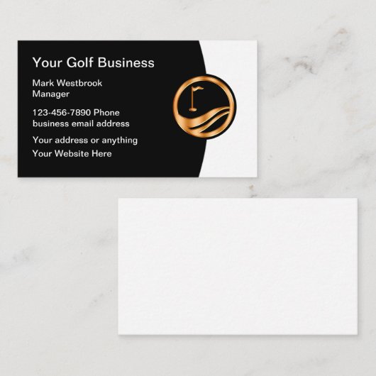Classy Golf Theme Bedrijfskaarttemplate Visitekaartje (Voorkant / Achterkant)