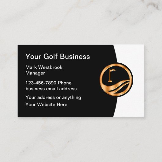 Classy Golf Theme Bedrijfskaarttemplate Visitekaartje (Voorkant)