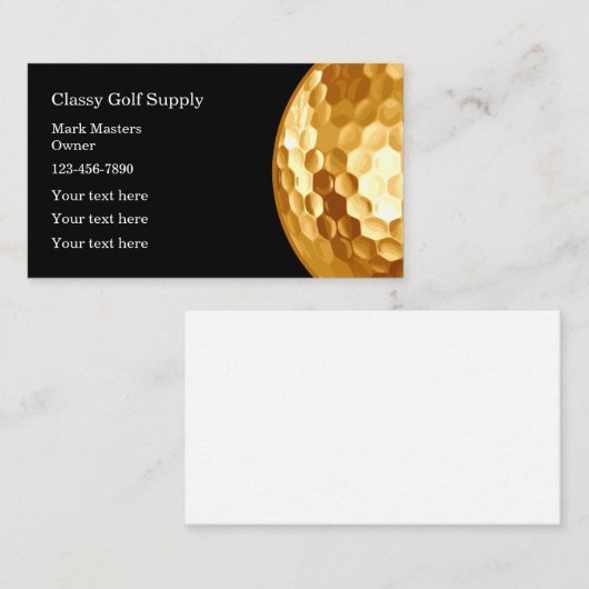 Classy Golf Theme Modern Visitekaartje (Voorkant / Achterkant)