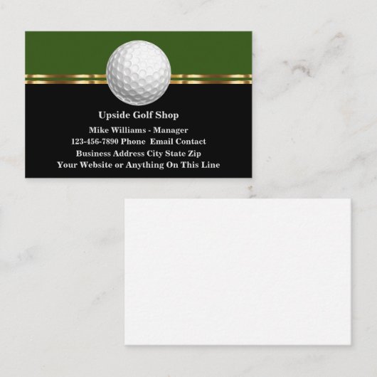 Classy Golf Theme Upscale Visitekaartjes (Voorkant / Achterkant)