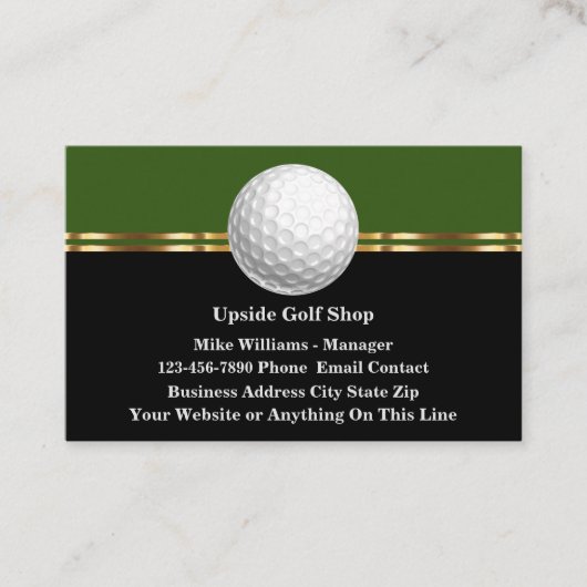 Classy Golf Theme Upscale Visitekaartjes (Voorkant)