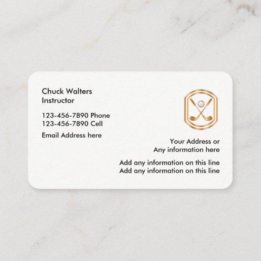 Classy Golf Theme Visitekaartje (Achterkant)