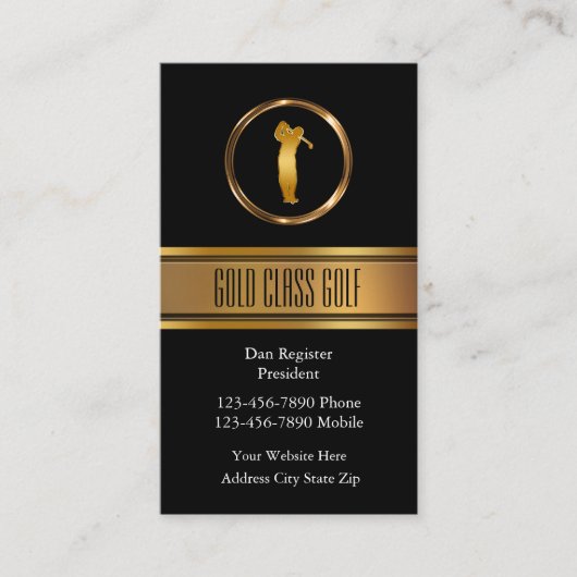 Classy Golf Theme Visitekaartjes (Voorkant)