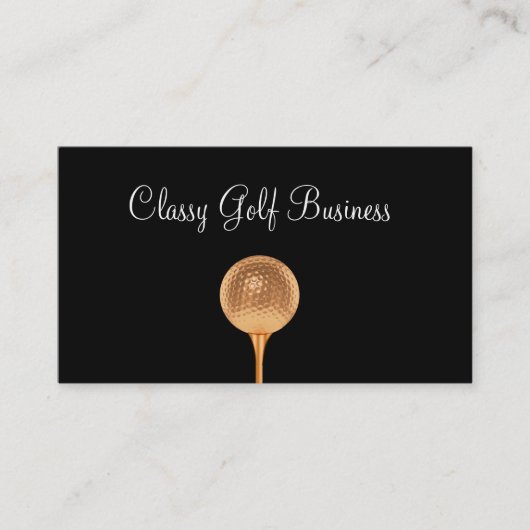 Classy Golf Visitekaartjes Gold Golf Ball (Voorkant)