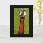 Classy Goose en Necktie Birthday Kaart (Gele Bloem)