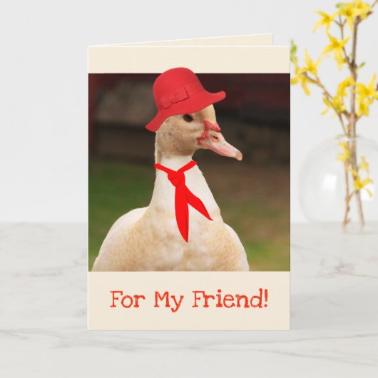 Classy Goose Friend Birthday Kaart (Gele Bloem)