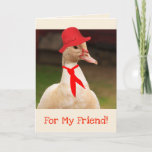 Classy Goose Friend Birthday Kaart<br><div class="desc">Verlichtte verjaardagsgroet met een schattige kleine gans,  gekleed voor de gelegenheid. Pas je eigen speciale woorden aan en creëer een echt unieke kaart. Foto's ©Christine Greenspan</div>