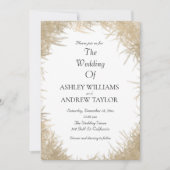 Classy Goud Gras Elegant Wit Bruiloft Kaart (Voorkant)