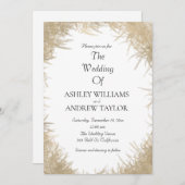 Classy Goud Gras Elegant Wit Bruiloft Kaart (Voorkant / Achterkant)