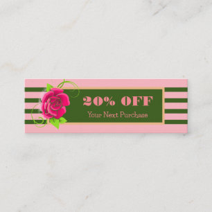 Classy Goud Lijst Roze Roze Strepen Korting Mini Visitekaartje
