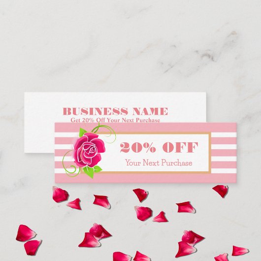 Classy Goud Lijst Roze Roze Strepen Korting Mini Visitekaartje