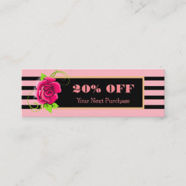 Classy Goud Lijst Roze Roze Strepen Korting Mini Visitekaartje