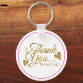Classy Goud Roze 100ste Verjaardag Dank u Favor Sleutelhanger (Achterkant)