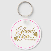Classy Goud Roze 100ste Verjaardag Dank u Favor Sleutelhanger (Achterkant)
