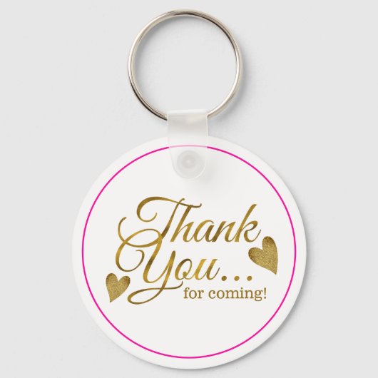 Classy Goud Roze 100ste Verjaardag Dank u Favor Sleutelhanger (Achterkant)