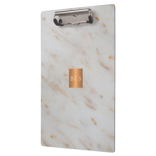 Classy goud staal koper metallic grijs marmer klembord (Links)