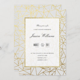 Classy Goud & Wit Baby shower Kaart