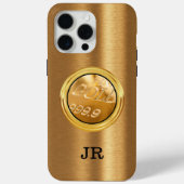 Classy Gouden Bar Thema Monogram Case-Mate iPhone Case (Achterkant)