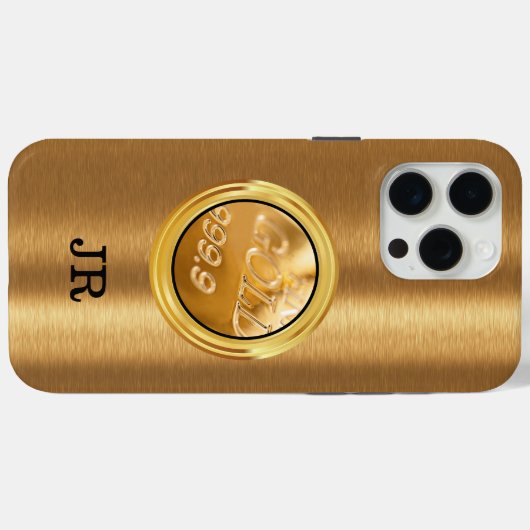 Classy Gouden Bar Thema Monogram Case-Mate iPhone Case (Achterkant (horizontaal))