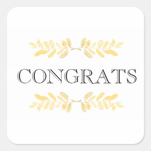 Classy gouden bladeren - minimalistisch vierkante sticker