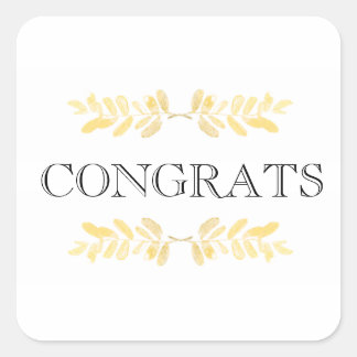 Classy gouden bladeren - minimalistisch vierkante sticker