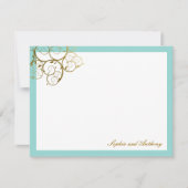 Classy gouden spiralen elegante chique bruiloft fo bedankkaart (Voorkant)