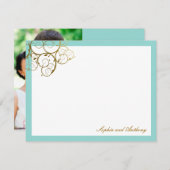 Classy gouden spiralen elegante chique bruiloft fo bedankkaart (Voorkant / Achterkant)