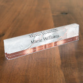 Classy Gouden Toon Dames Monogram Bureau Naamplaat Naambordje (Zijkant)