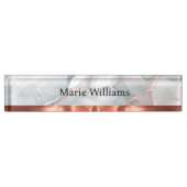 Classy Gouden Toon Dames Monogram Bureau Naamplaat Naambordje (Voorkant)