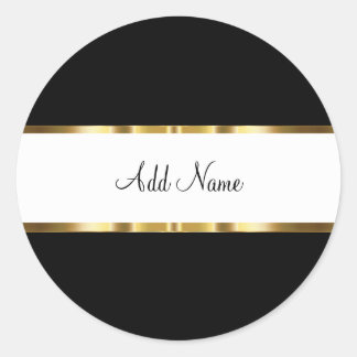 Classy gouden zwart-wit monogram Stickers