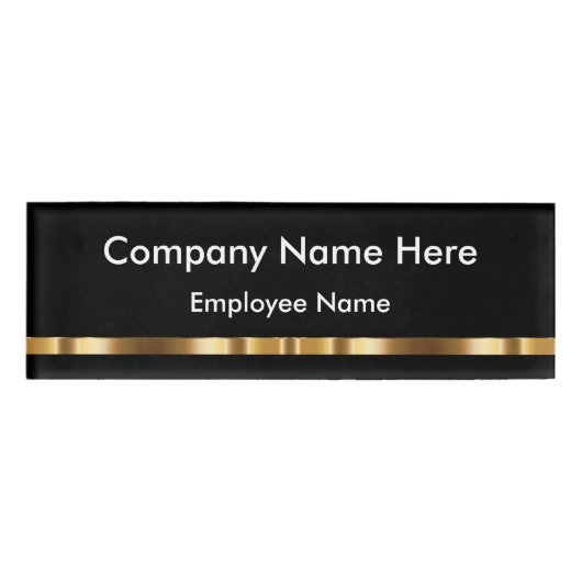 Classy goudkleurig personeel naambadge (Voorkant)