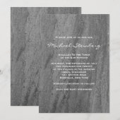 Classy Granite Bar Mitswa Uitnodiging (Voorkant / Achterkant)