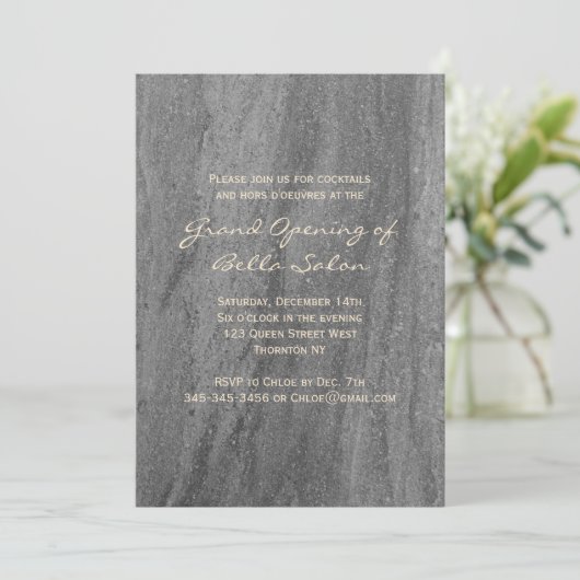 Classy Granite Grand Opening Uitnodiging (Staand voorkant)