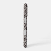 Classy Gray Black Damask Monogram iPhone 16 Hoesje (Rechterkant)