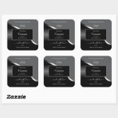 Classy Gray Black Wavy Silver Logo Product Labels (Vel)