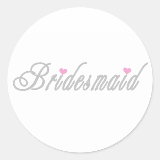 Classy Grays Bridesmaid Ronde Sticker (Voorkant)