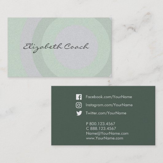 Classy Green Circles Visitekaartje (Voorkant / Achterkant)