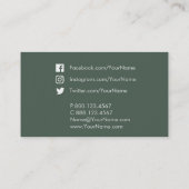 Classy Green Circles Visitekaartje (Achterkant)